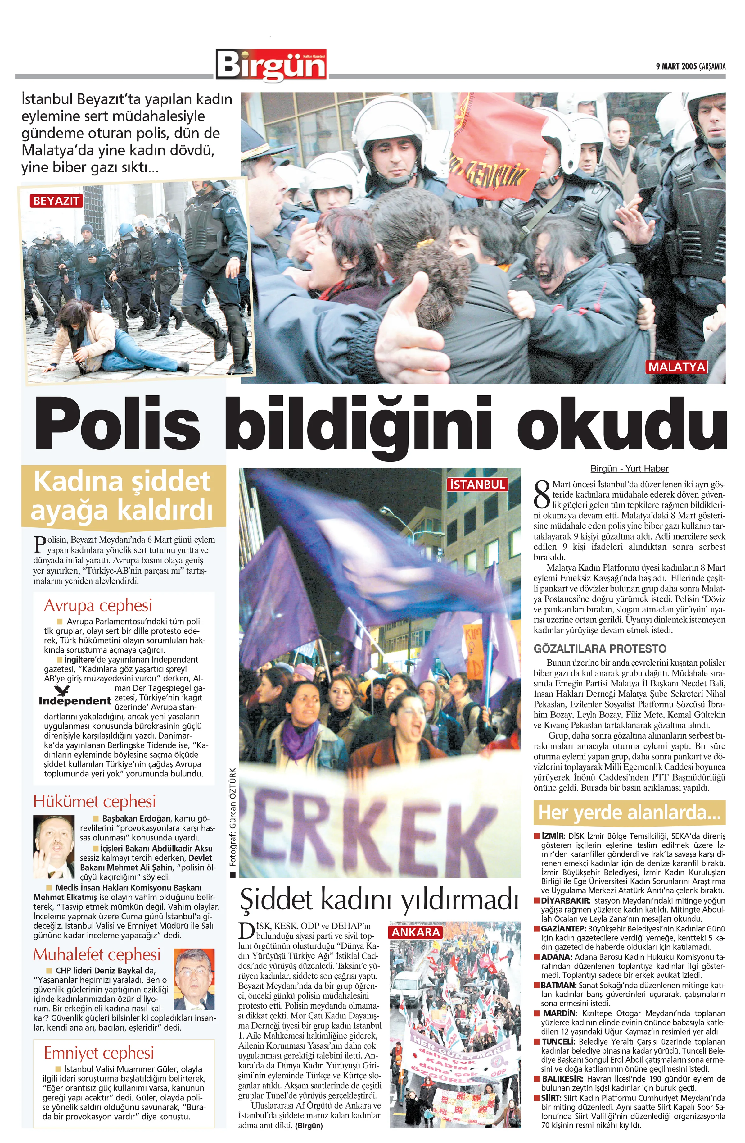 9 Mart 2005 | Birgün | - | Polis Bildiğini Okudu