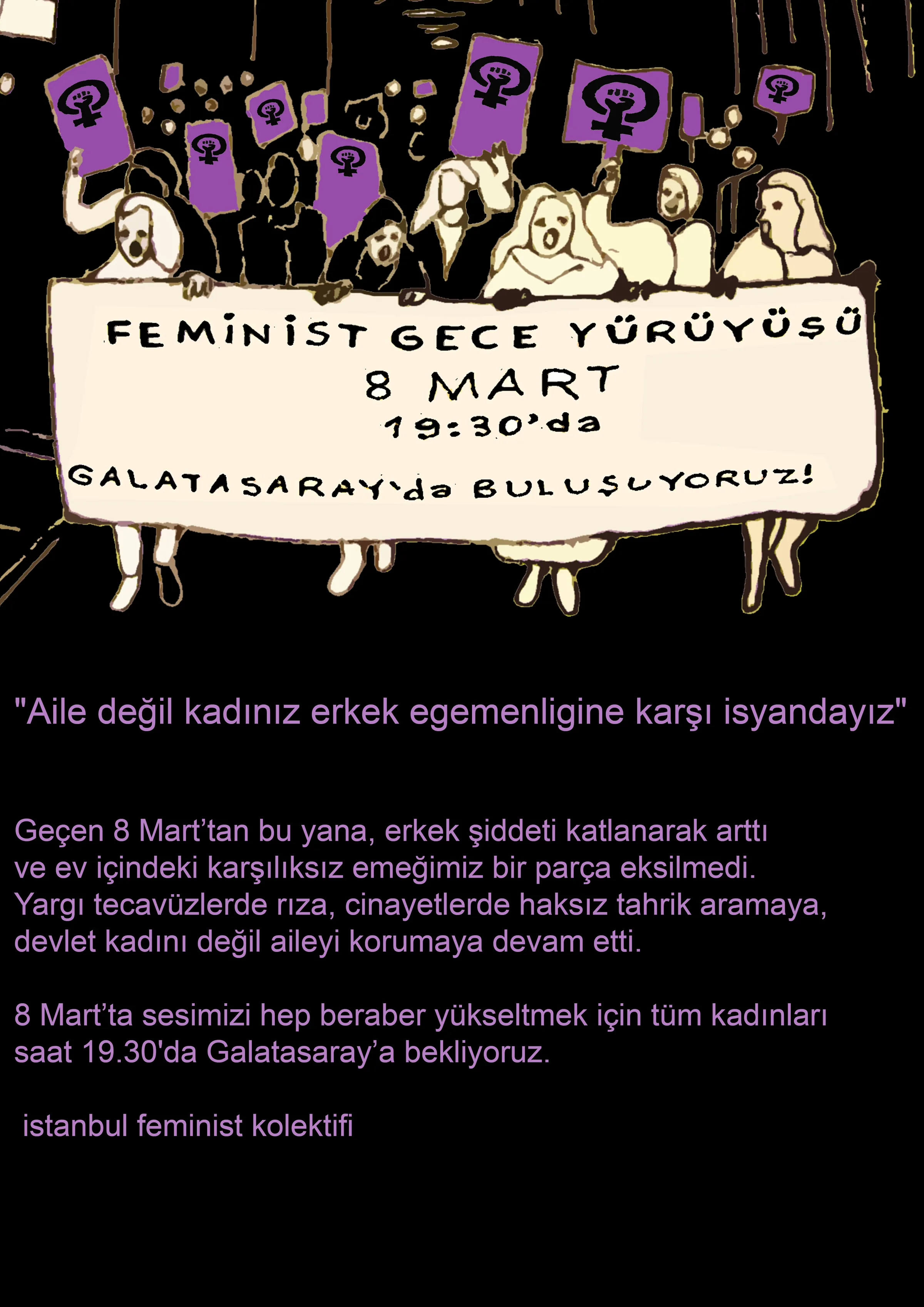 8 Mart Feminist Gece Yürüyüşü / 2012 / Eylem çağrısı