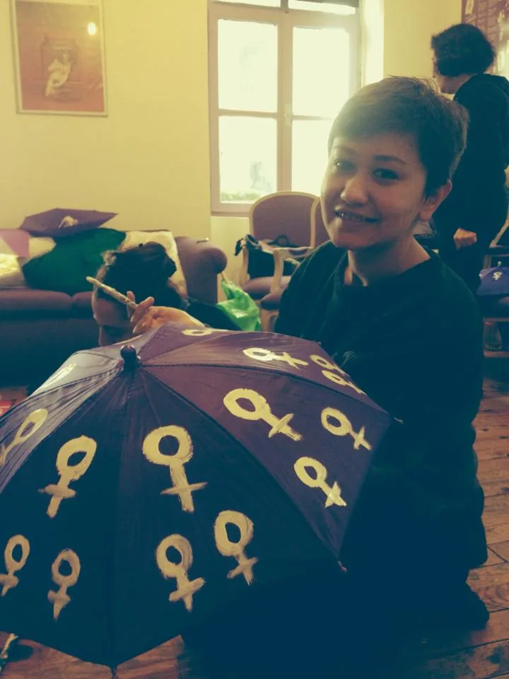 8 Mart Feminist Gece Yürüyüşü Döviz Yazımı / 2014 / Foto: Mehtap Doğan
