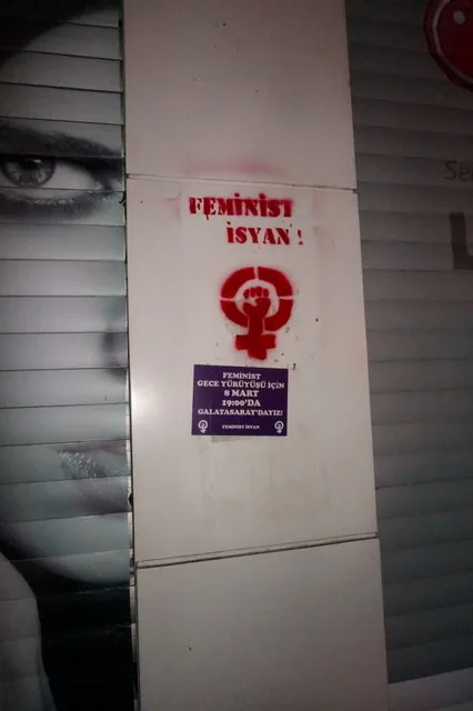 5 Mart 2014, Kadıköy / Eylem öncesi stencil / Yoğurtçu Kadın Forumu