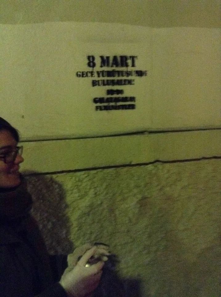 7 Mart 2014, Beşiktaş / Eylem öncesi stencil / Foto: Bilinmiyor