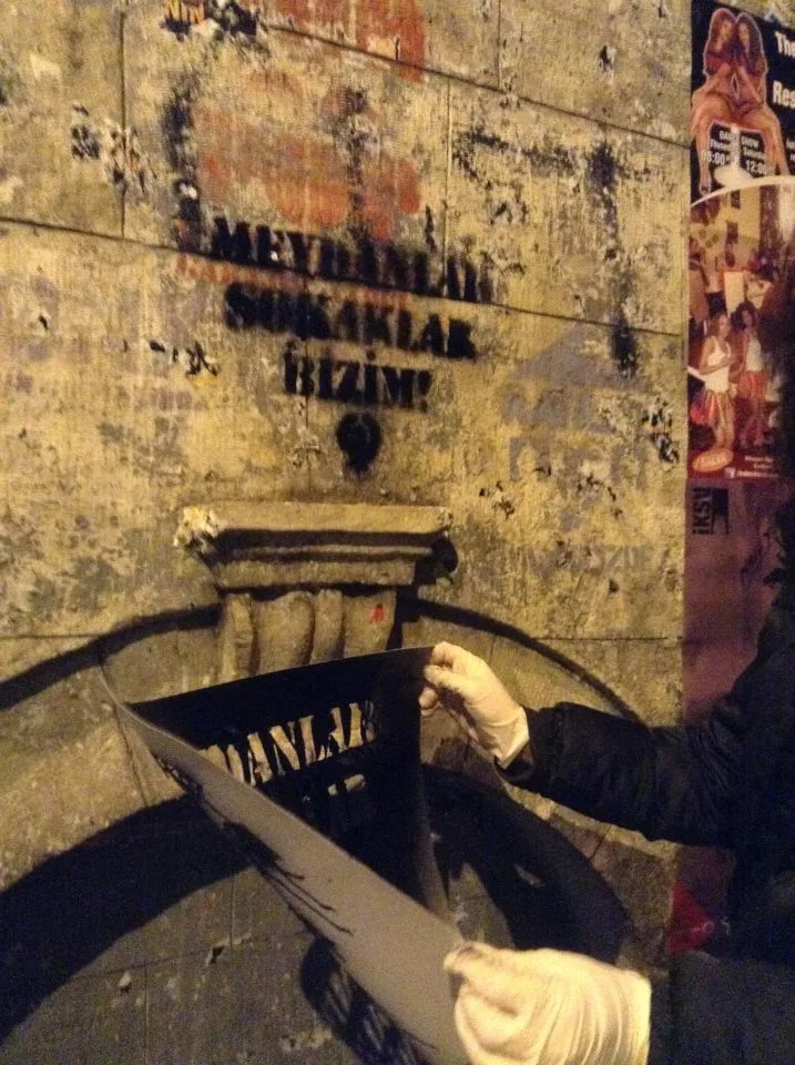 7 Mart 2014, Beşiktaş / Eylem öncesi stencil / Foto: Bilinmiyor