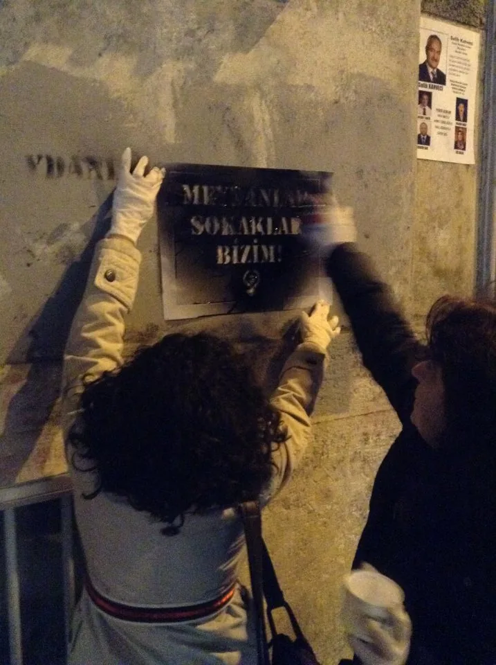 7 Mart 2014, Beşiktaş / Eylem öncesi stencil / Foto: Bilinmiyor