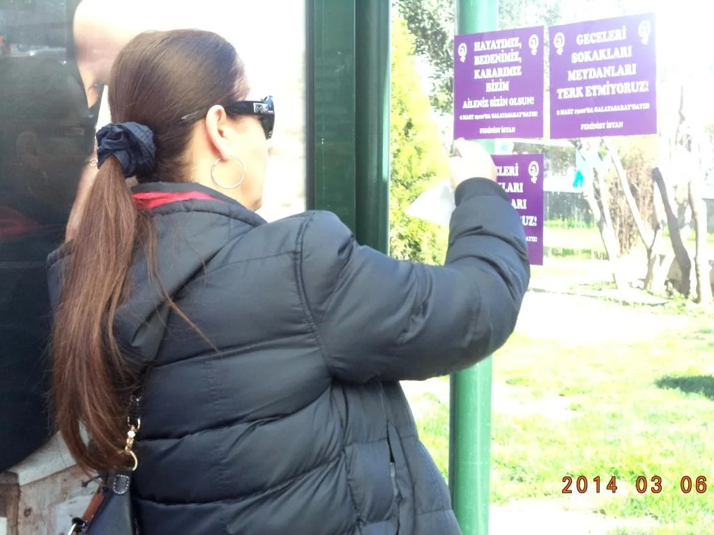6 Mart 2014, Şişli / Eylem öncesi sticker / Foto: Bilinmiyor