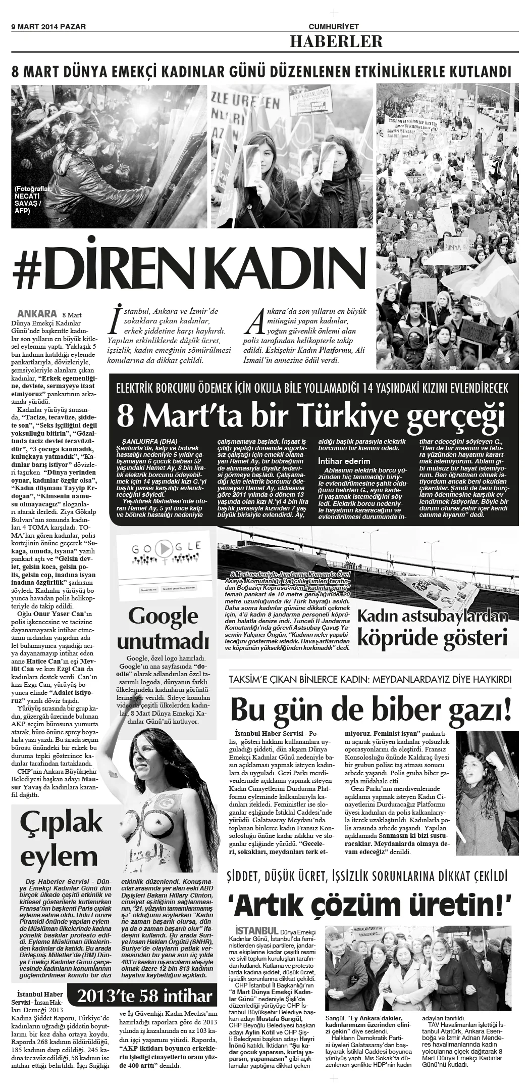9 Mart 2014 | Cumhuriyet | - | Bugün de Biber Gazı