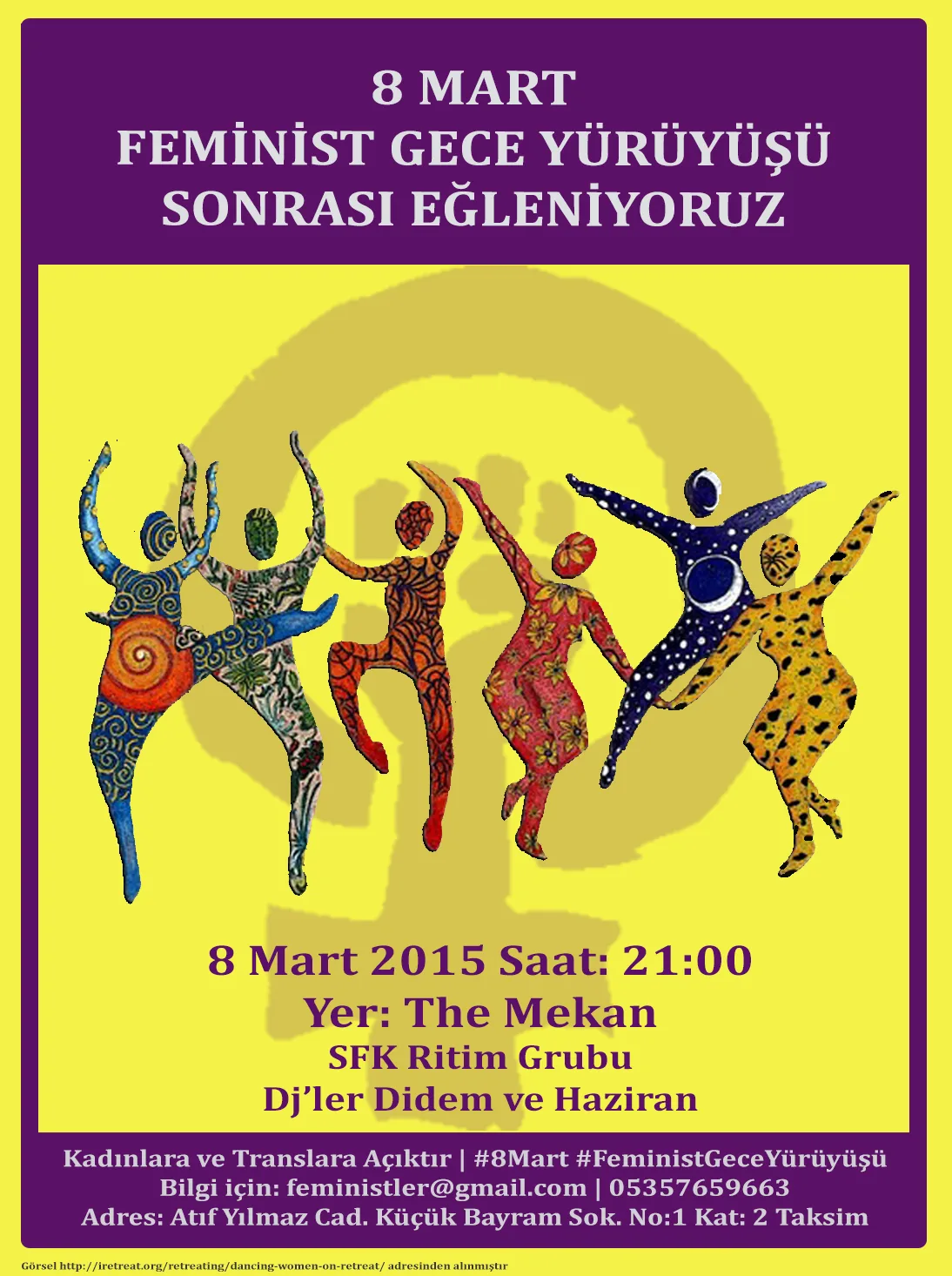 8 Mart Feminist Gece Yürüyüşü / 2015 / Afiş