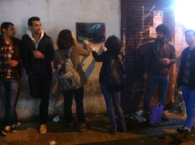 Taksim / eylem öncesi yazılama / 2015 / Foto: Bilinmiyor