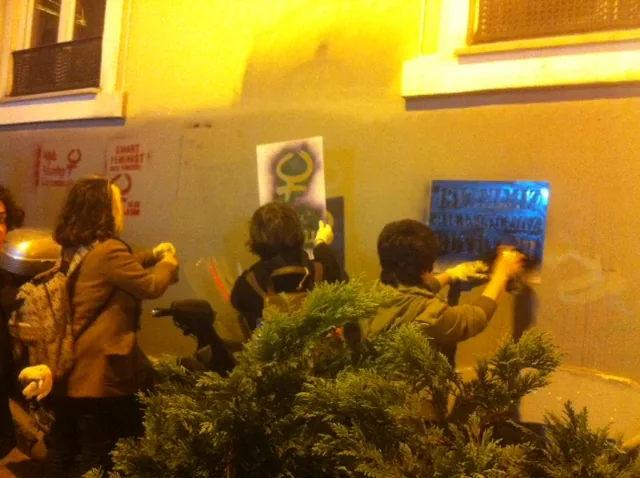 Taksim / eylem öncesi yazılama / 2015 / Foto: Bilinmiyor