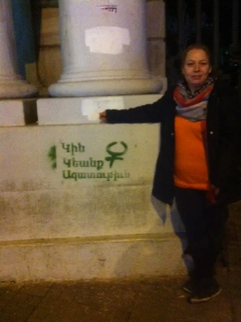 Taksim / eylem öncesi yazılama / 2015 / Foto: Bilinmiyor