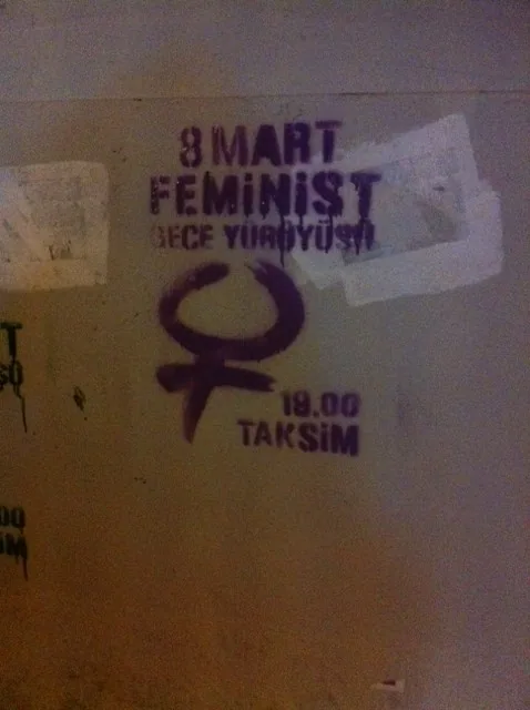 Taksim / eylem öncesi yazılama / 2015 / Foto: Bilinmiyor