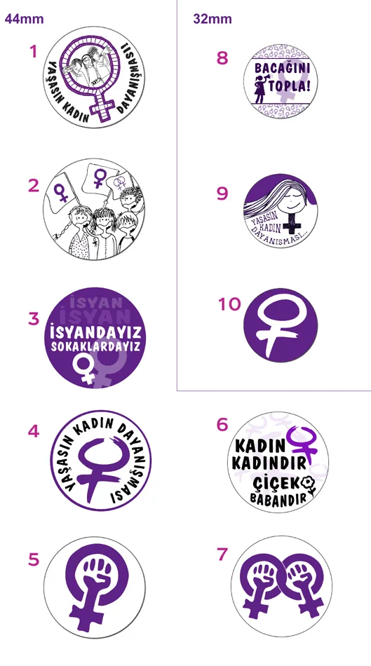 8 Mart Feminist Gece Yürüyüşü / 2015 / Rozet Tasarımı