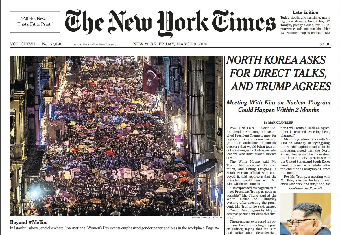 8 Mart Feminist Gece Yürüyüşü / 2018 / The New York Times