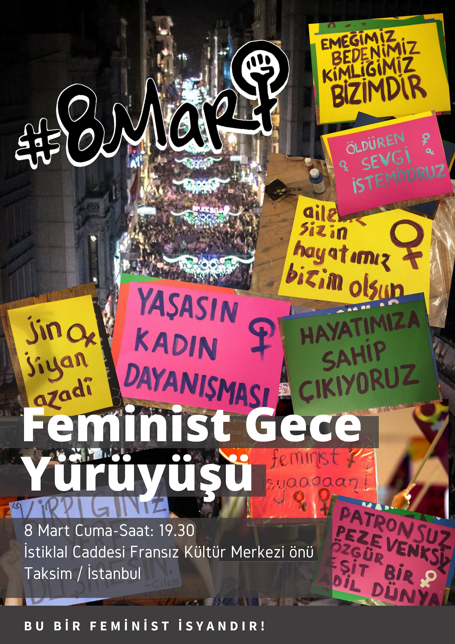 8 Mart Feminist Gece Yürüyüşü / 2019 / Çağrı görsel