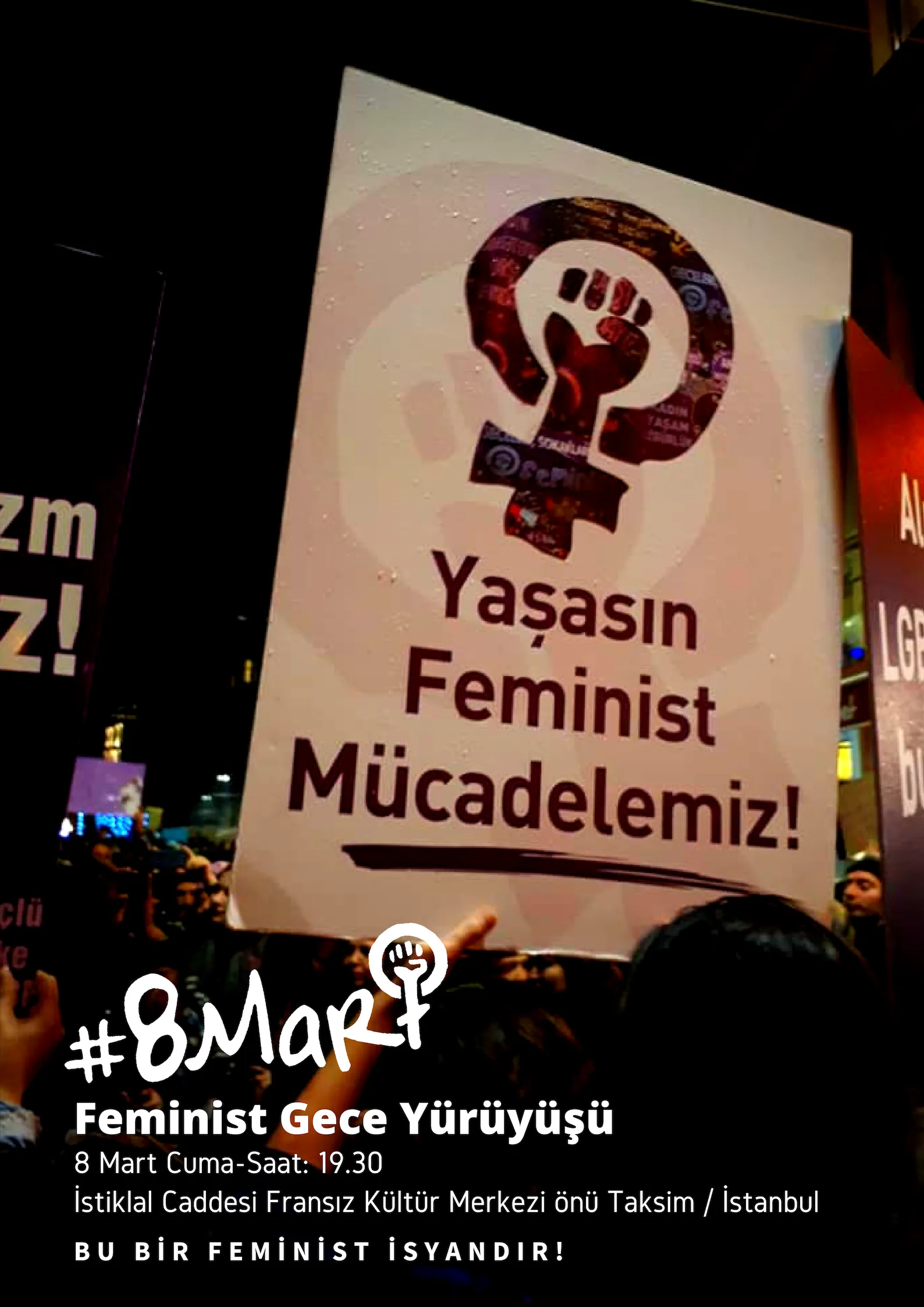8 Mart Feminist Gece Yürüyüşü / 2019 / Çağrı görsel