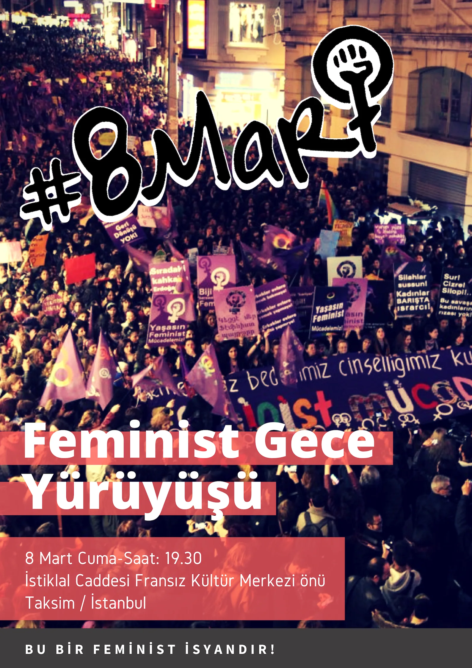 8 Mart Feminist Gece Yürüyüşü / 2019 / Çağrı görsel