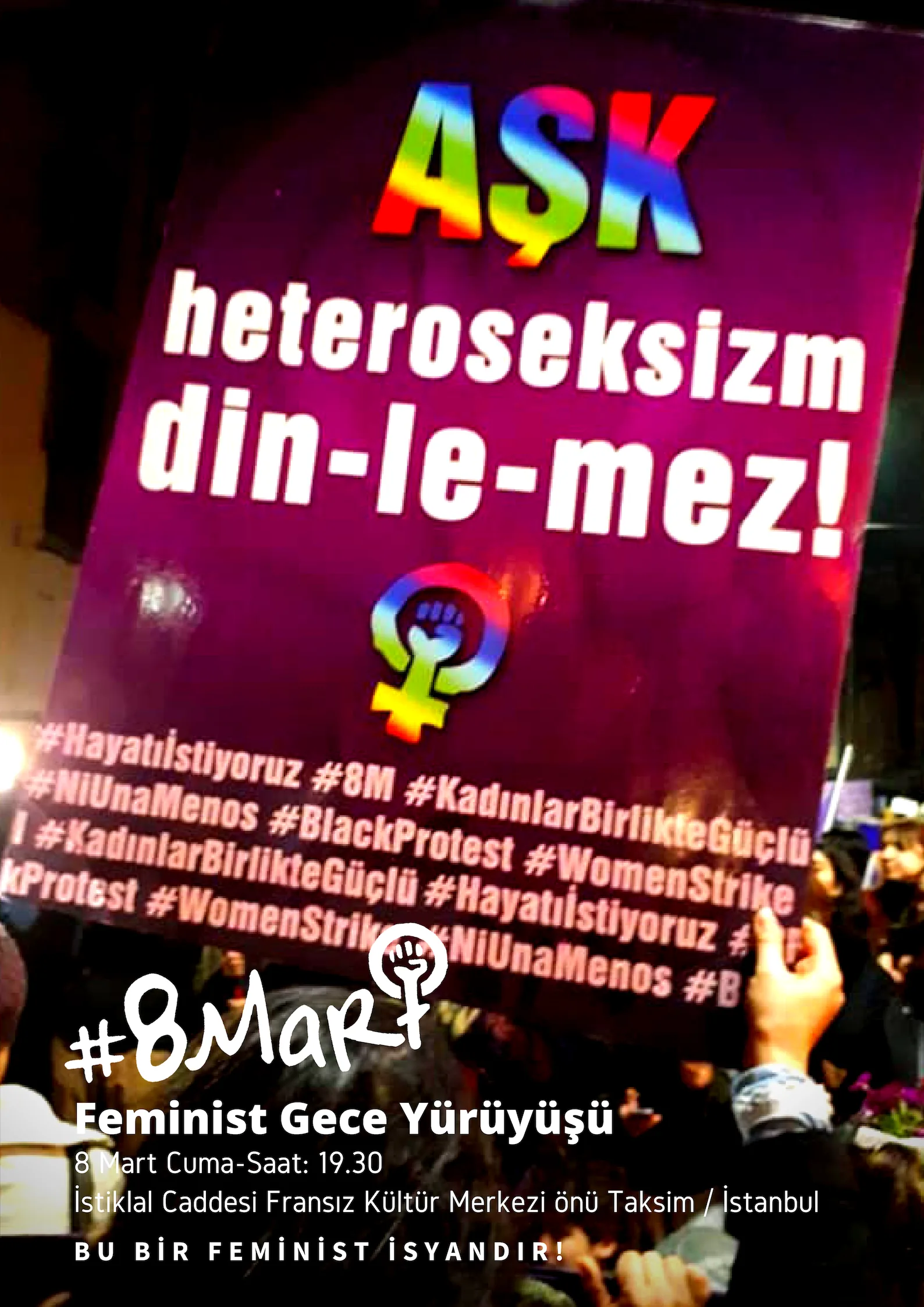 8 Mart Feminist Gece Yürüyüşü / 2019 / Çağrı görsel