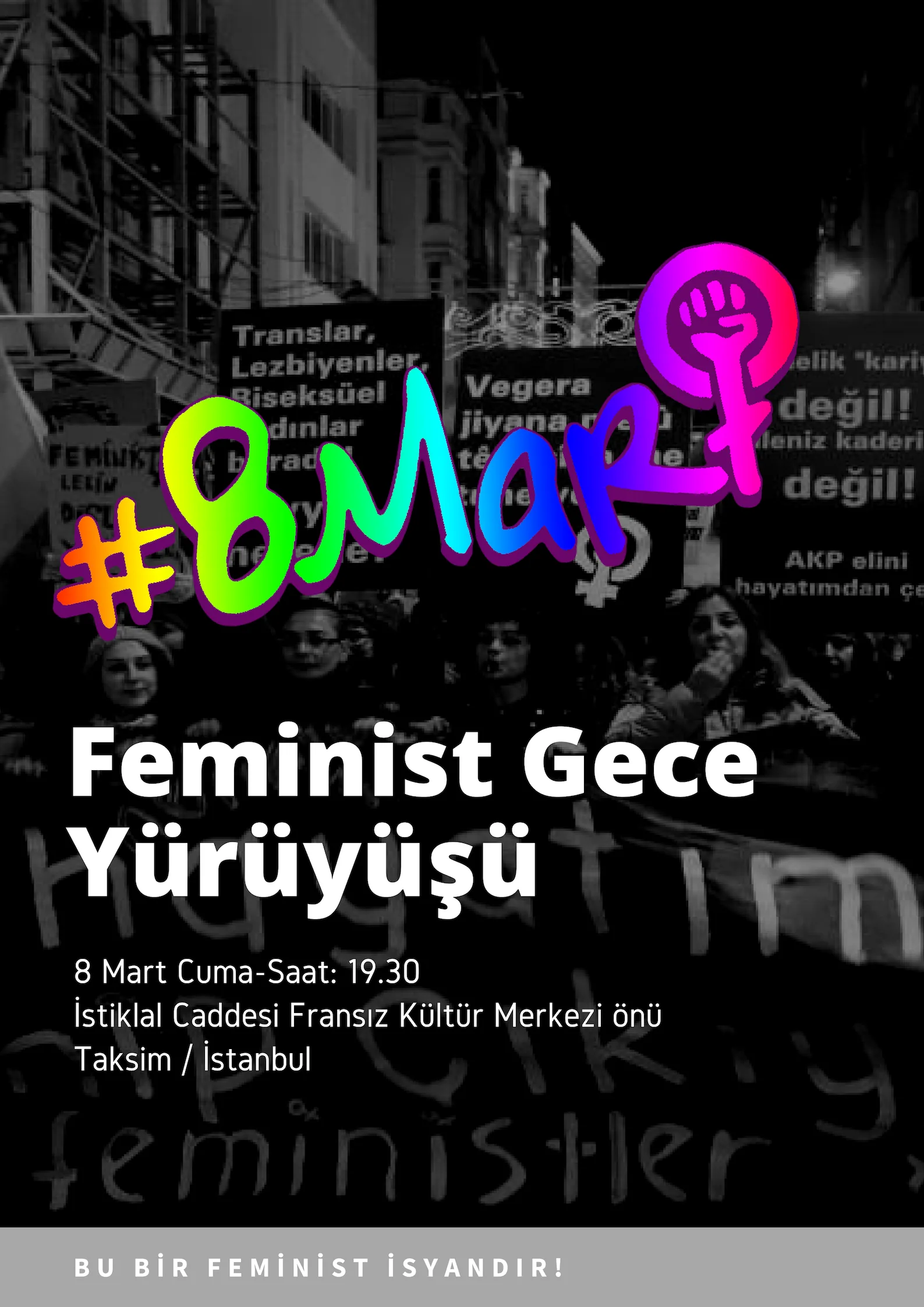 8 Mart Feminist Gece Yürüyüşü / 2019 / Çağrı görsel