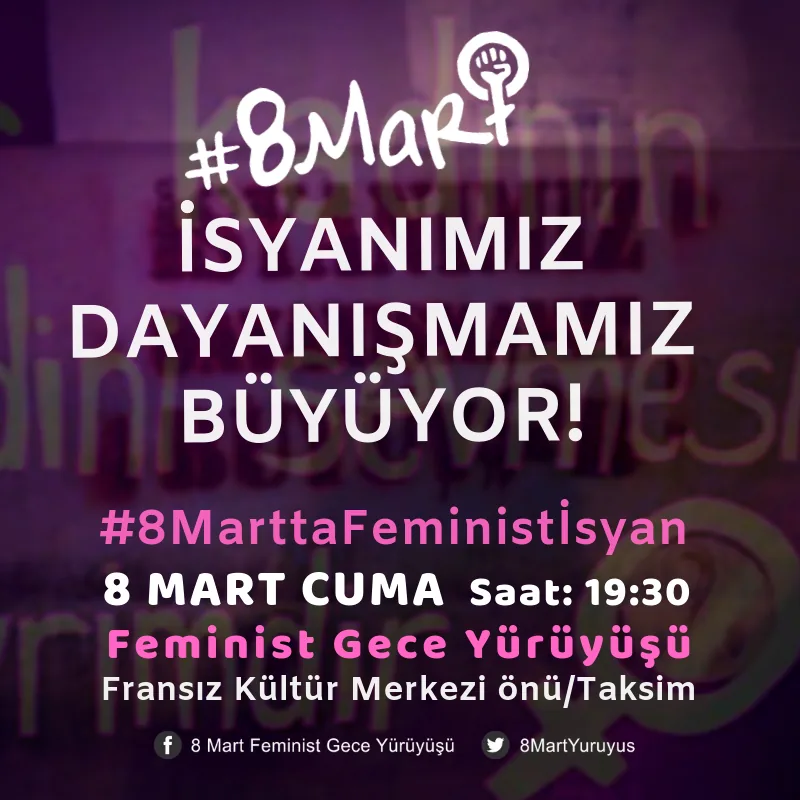 8 Mart Feminist Gece Yürüyüşü / 2019 / Sosyal medya eylemi