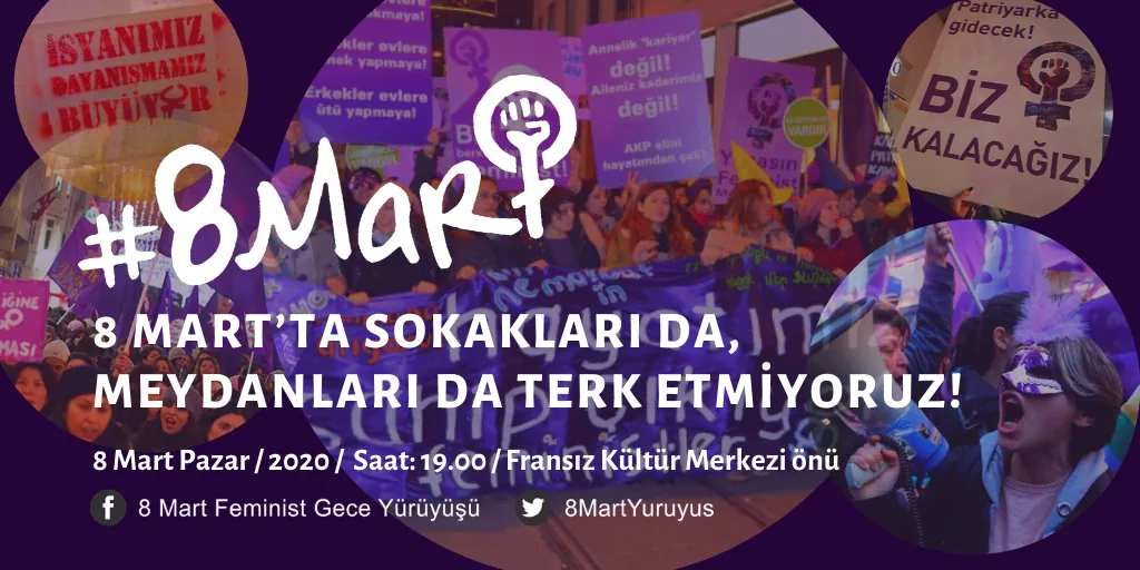 8 Mart Feminist Gece Yürüyüşü / 2020 / Çağrı görsel