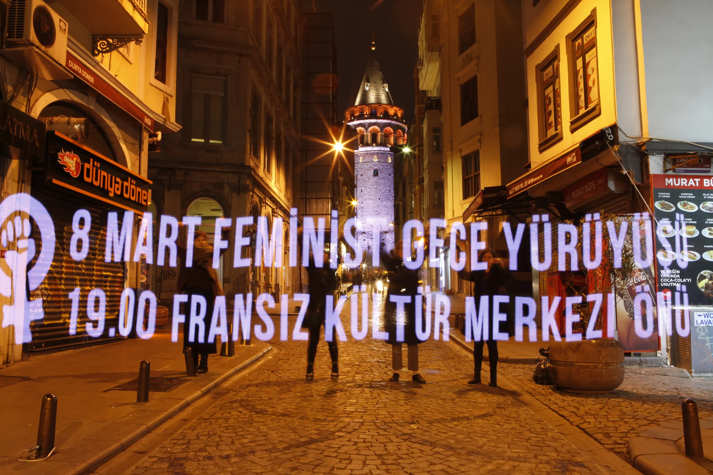 8 Mart Feminist Gece Yürüyüşü / 2020 / Yansıtma fotoğrafı