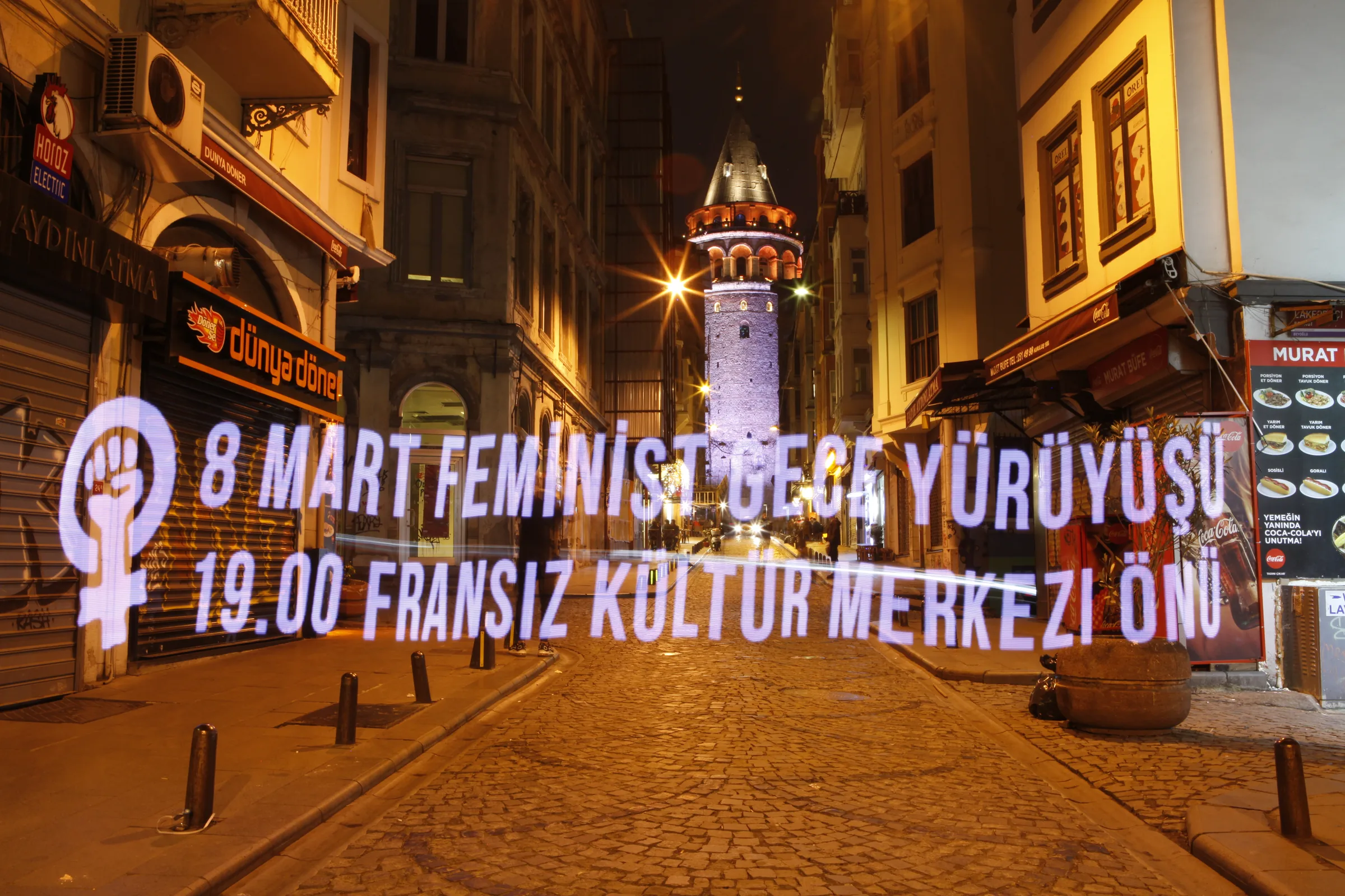 8 Mart Feminist Gece Yürüyüşü / 2020 / Yansıtma fotoğrafı