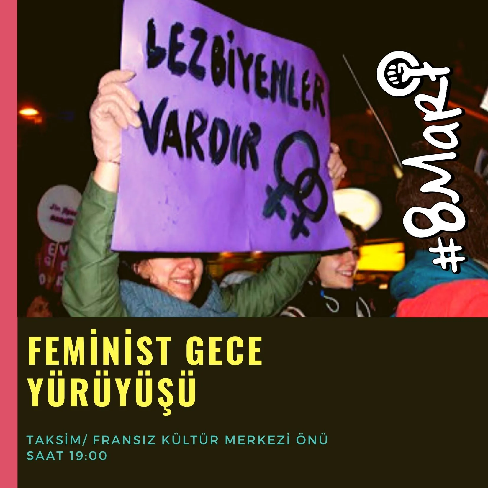 8 Mart Feminist Gece Yürüyüşü / 2020 / Sosyal medya görsel