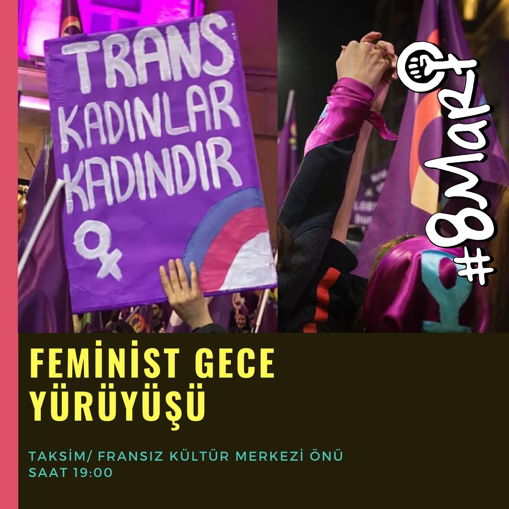 8 Mart Feminist Gece Yürüyüşü / 2020 / Sosyal medya görsel