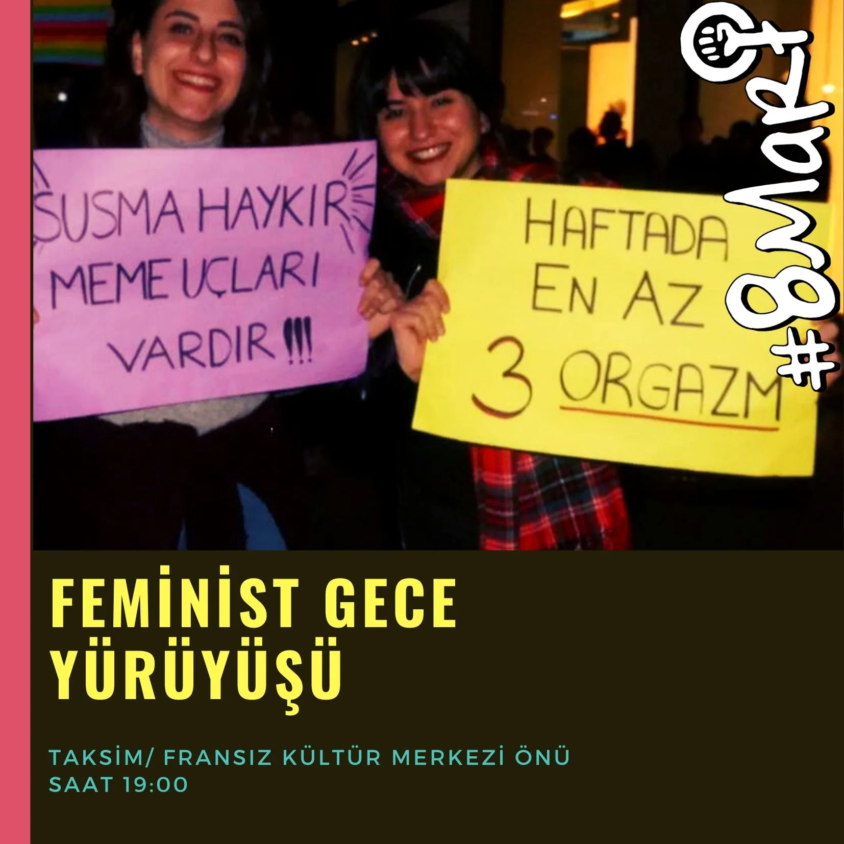 8 Mart Feminist Gece Yürüyüşü / 2020 / Sosyal medya görsel