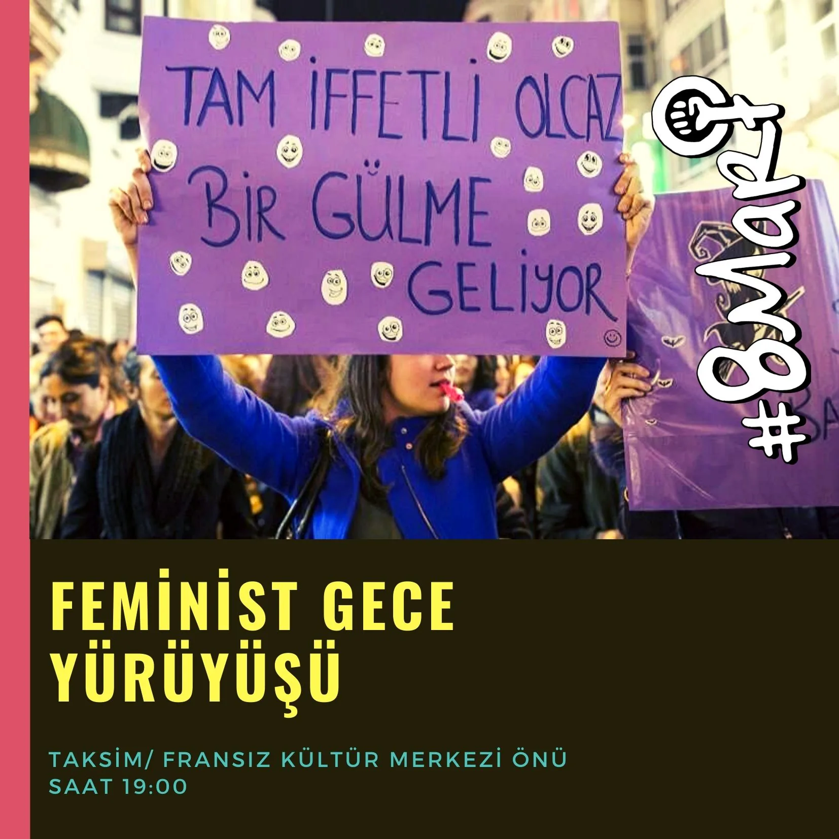 8 Mart Feminist Gece Yürüyüşü / 2020 / Sosyal medya görsel