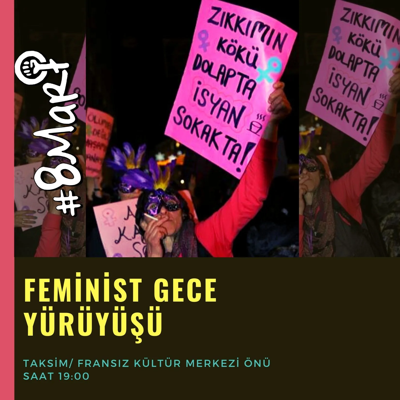 8 Mart Feminist Gece Yürüyüşü / 2020 / Sosyal medya görsel