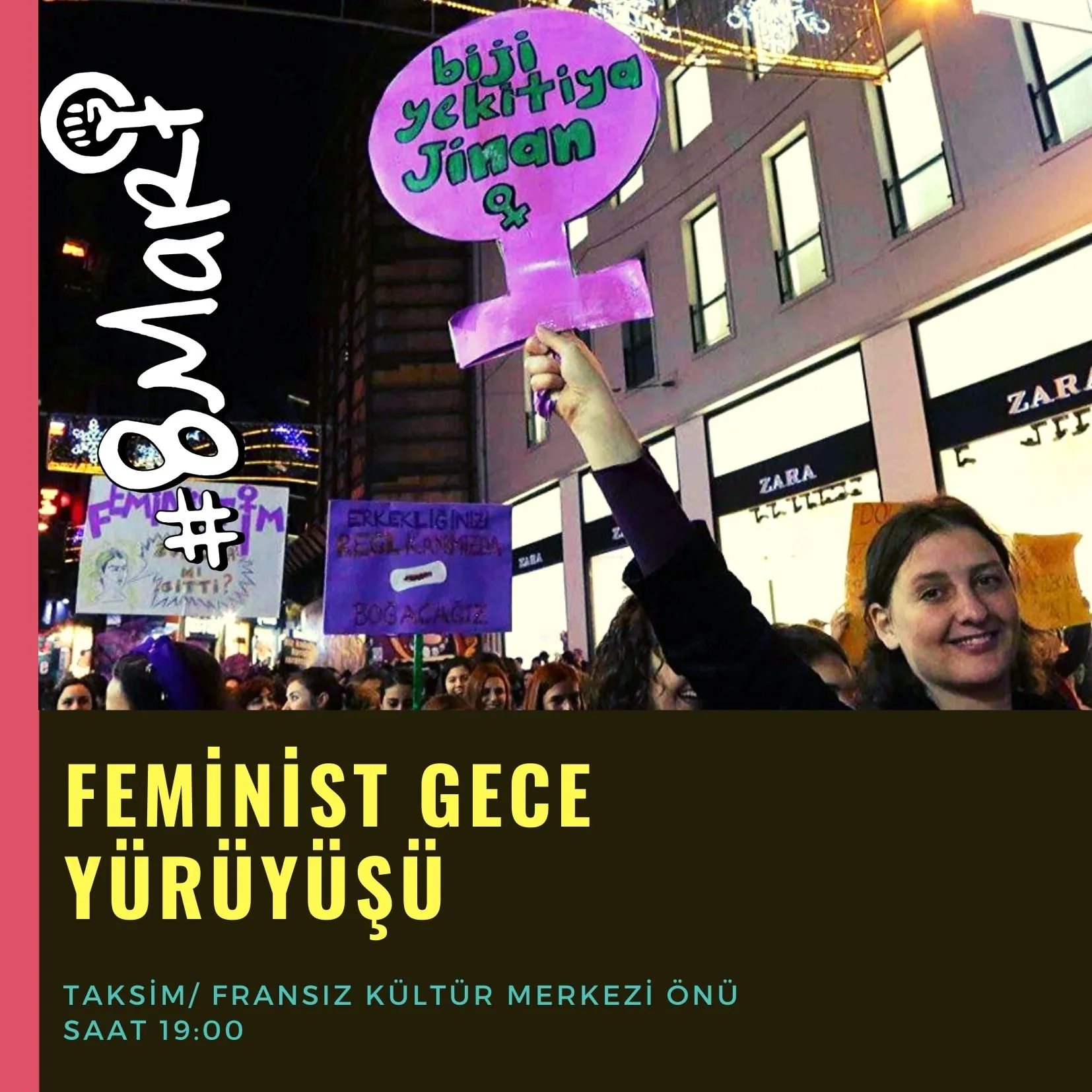 8 Mart Feminist Gece Yürüyüşü / 2020 / Sosyal medya görsel