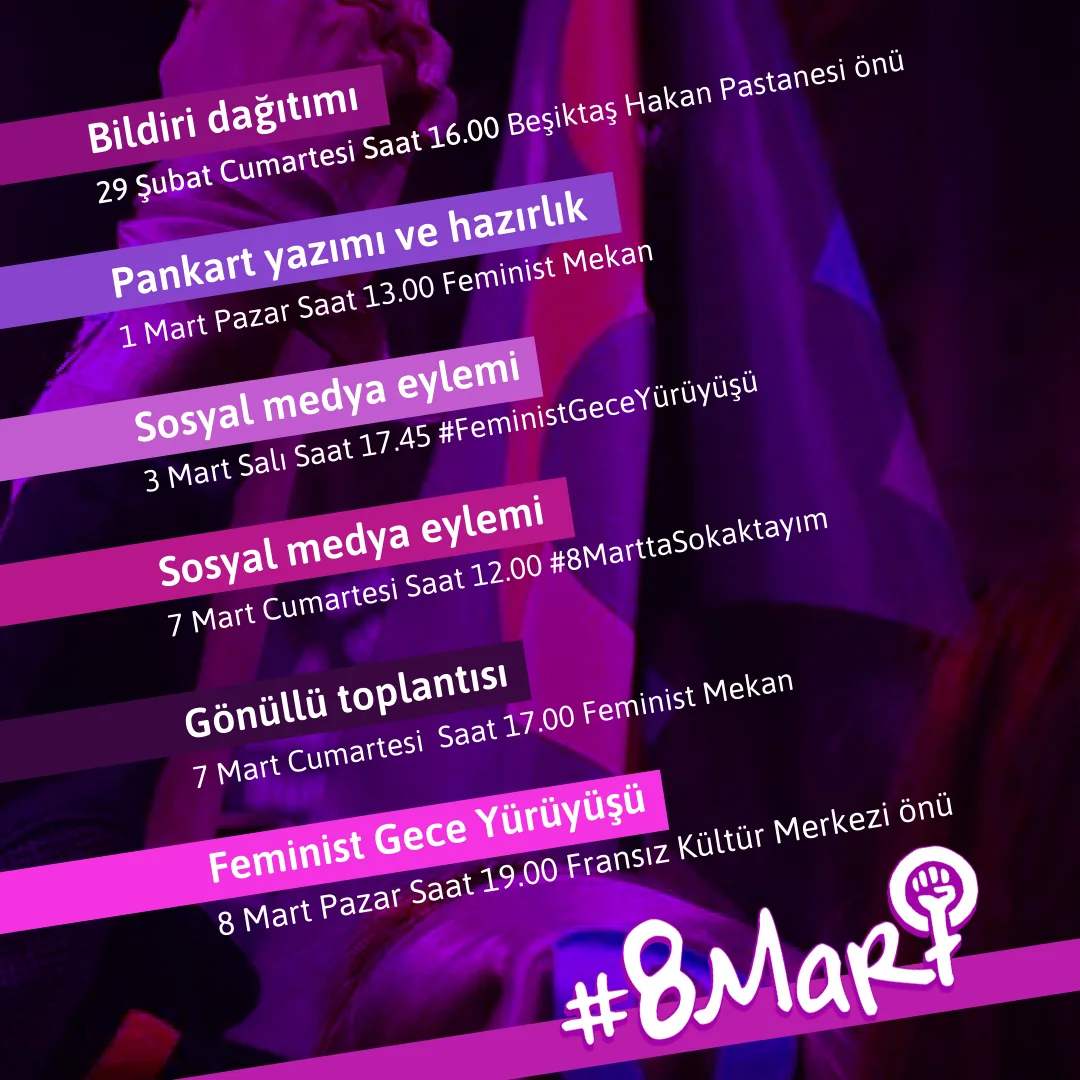 8 Mart Feminist Gece Yürüyüşü / 2020 / Takvim görsel